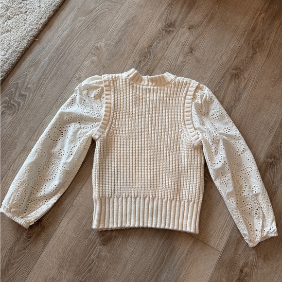 NWT Rails Dhalia Ivory Sweater with Eyelet Sleeves - Picture 3 of 6